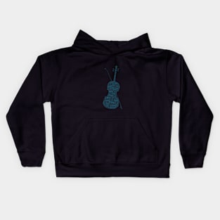 Violin Orchestra Silhouette Shape Text Word Cloud Kids Hoodie